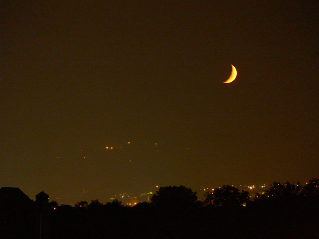 "coucher de lune" sur Gap, vu depuis Romette