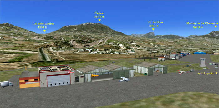 Le site LFNA Gap-Tallard vu par la simulation Flight Simulator FSX de VF-AIR