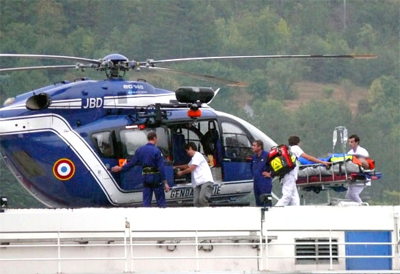 Hélicoptère EC 145 PGHM Briançon, DZ Chicas Gap, prise en charge de la victime