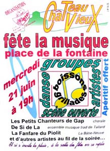 Affiche de la Fte de la musique  Chteauvieux