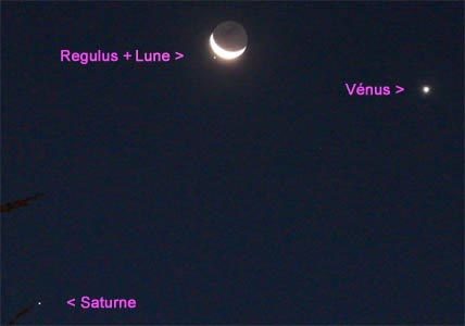 Saturne-Regulus-Lune-Vnus, 07/10/2007, 3 h 56 UTC