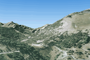Col de Gleize, vu par le Goportail en 3D