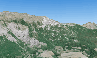 Montagne de Charance, vue par le Goportail en 3D