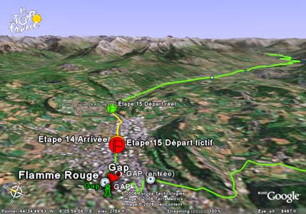 Image Google Earth et le Tour de France : Gap 2006